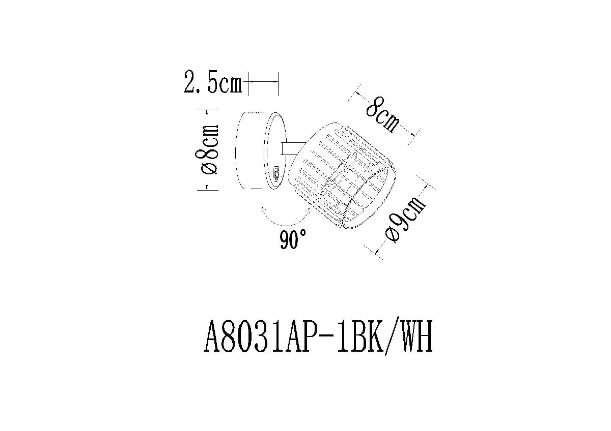спот arte lamp atria a8031ap-1bk