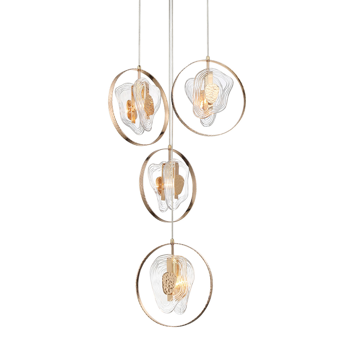 подвесной светильник delight collection cowley p60669-4 gold/clear