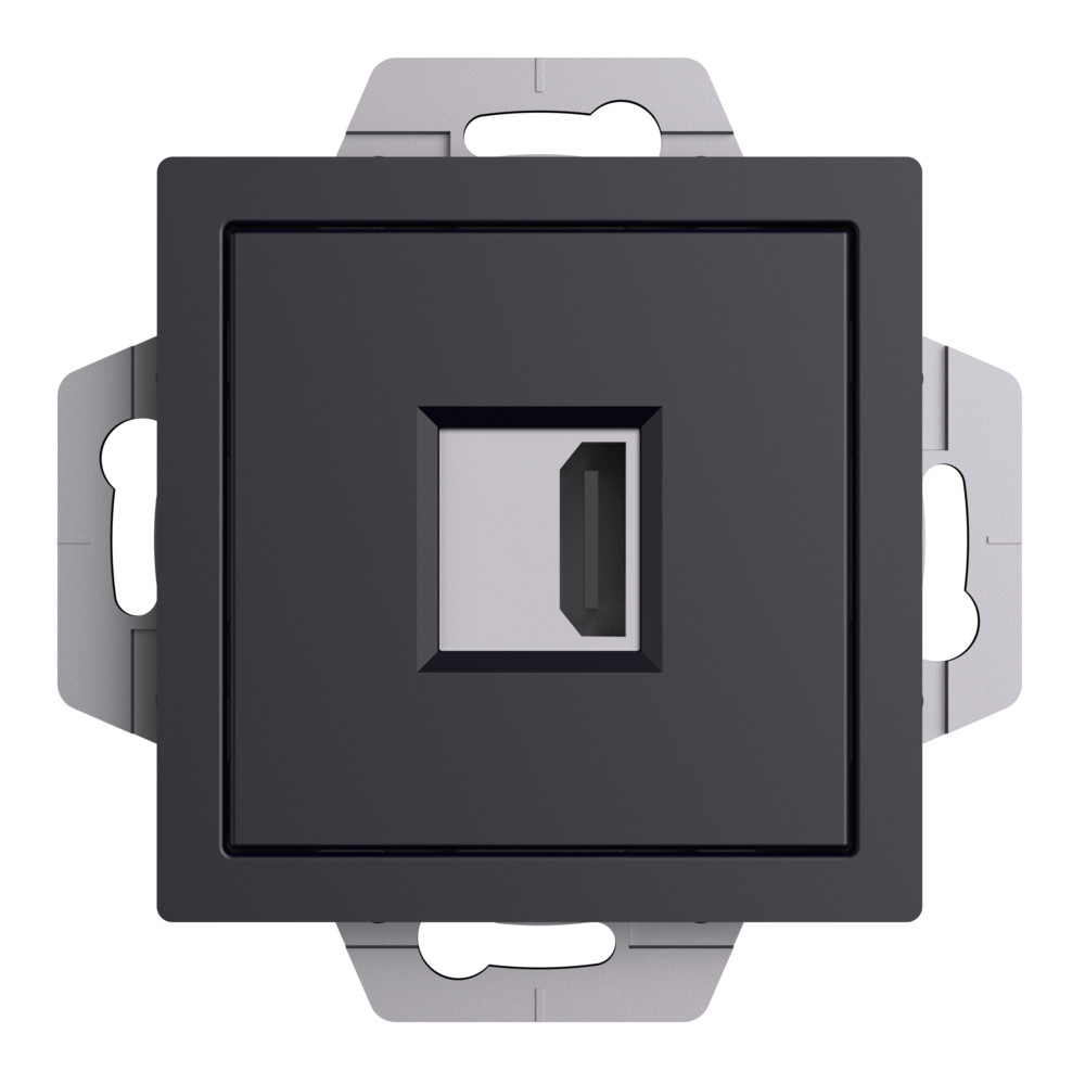 розетка hdmi systeme electric atlasdesign карбон механизм atn001080