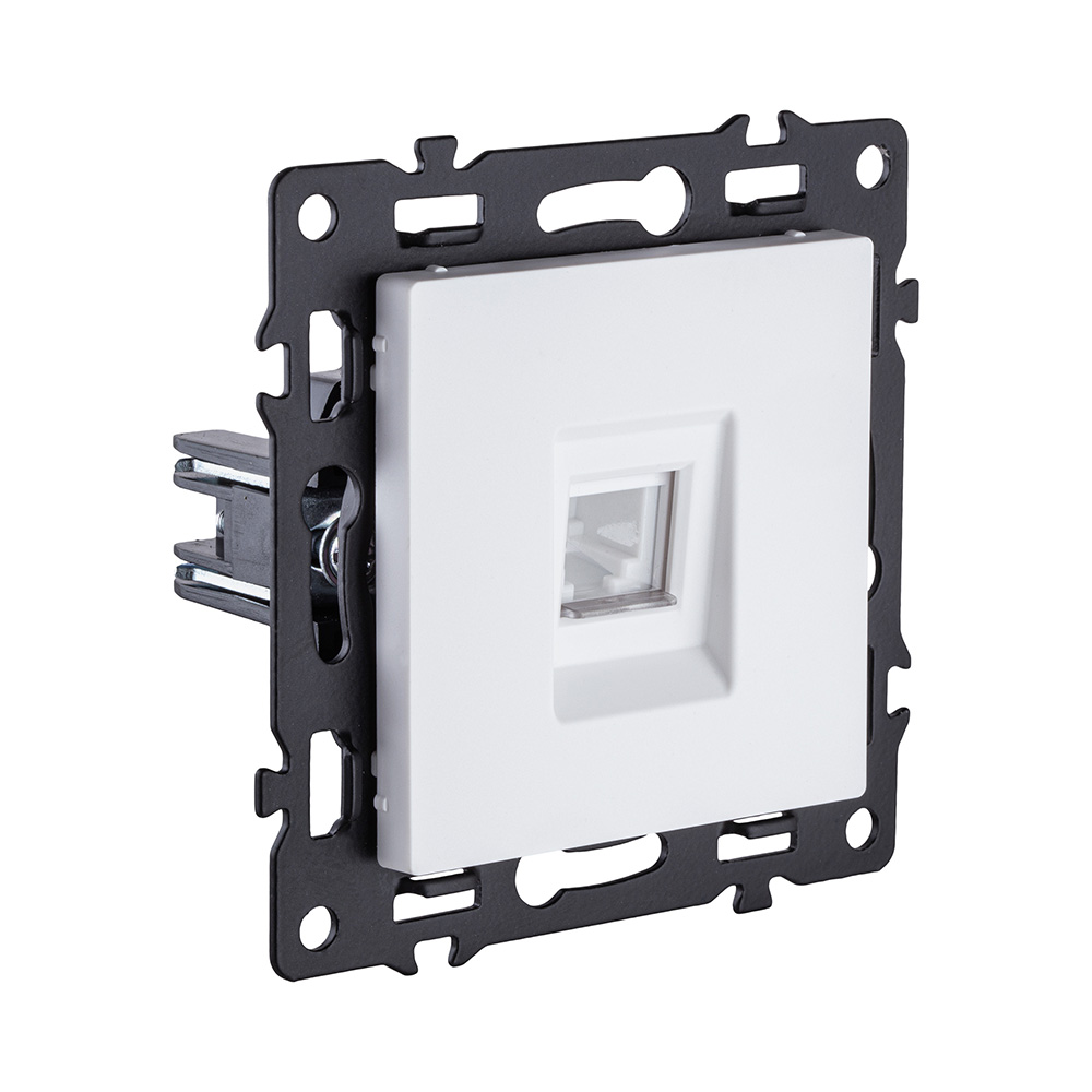 розетка ethernet rj45 cat.6, белый kollinger asthetik as-017wh