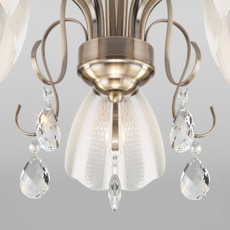 люстра на штанге eurosvet 30155/5 античная бронза