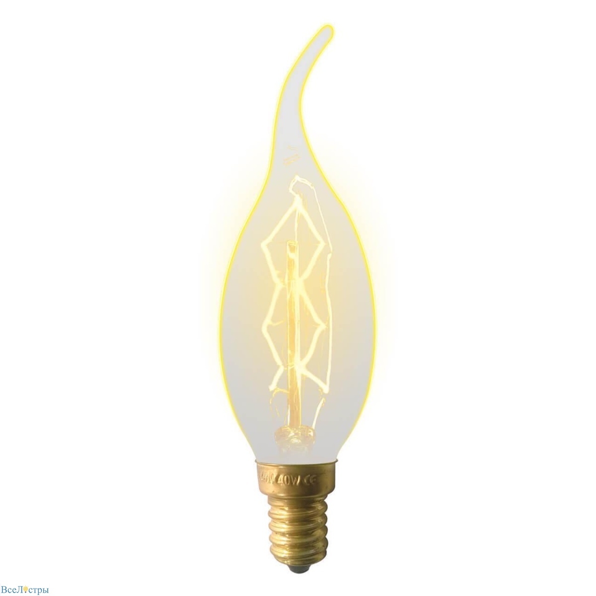 лампа накаливания uniel e14 60w золотистая il-v-cw35-60/golden/e14 zw01 ul-00000483