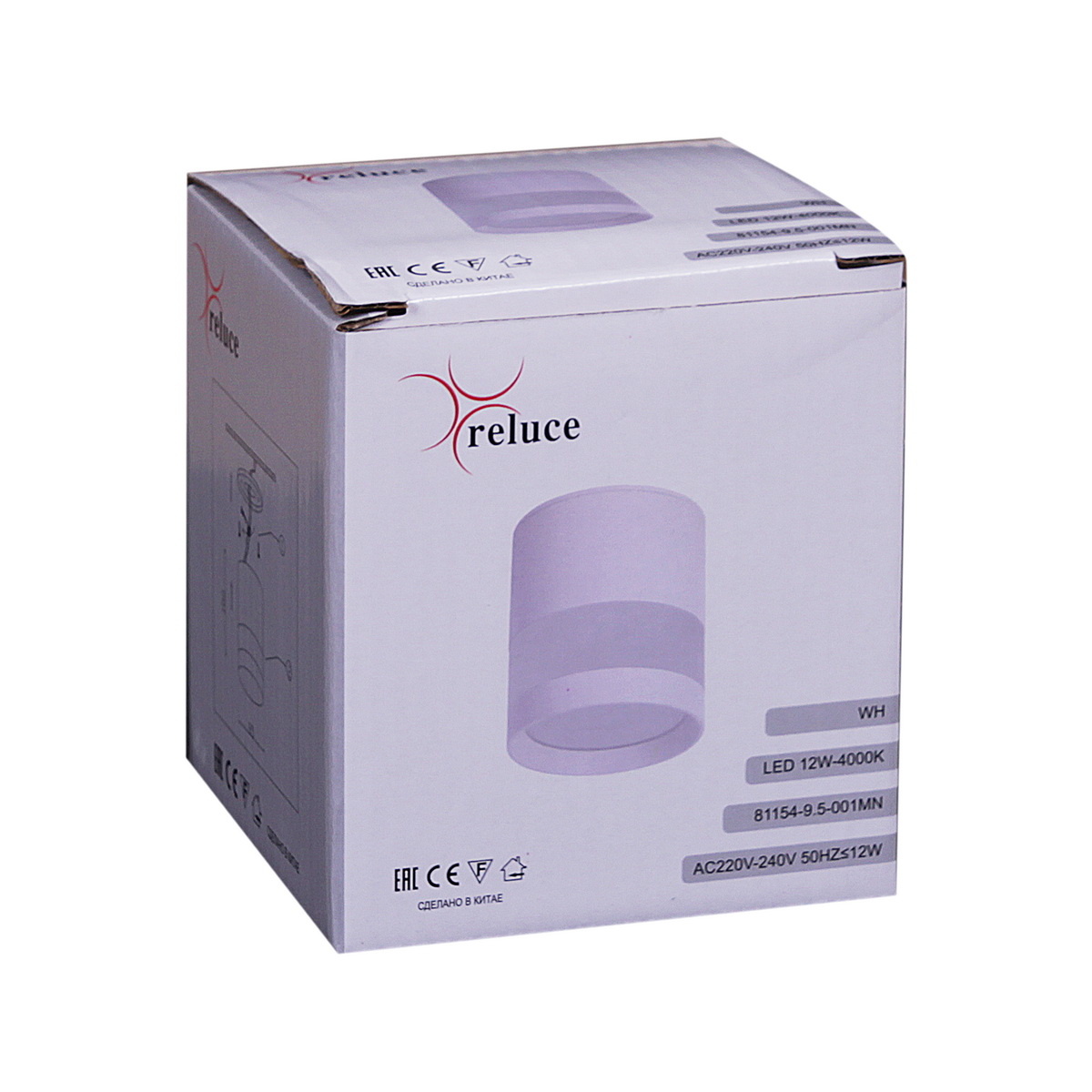 накладной светильник reluce 81154-9.5-001mn led12w wh