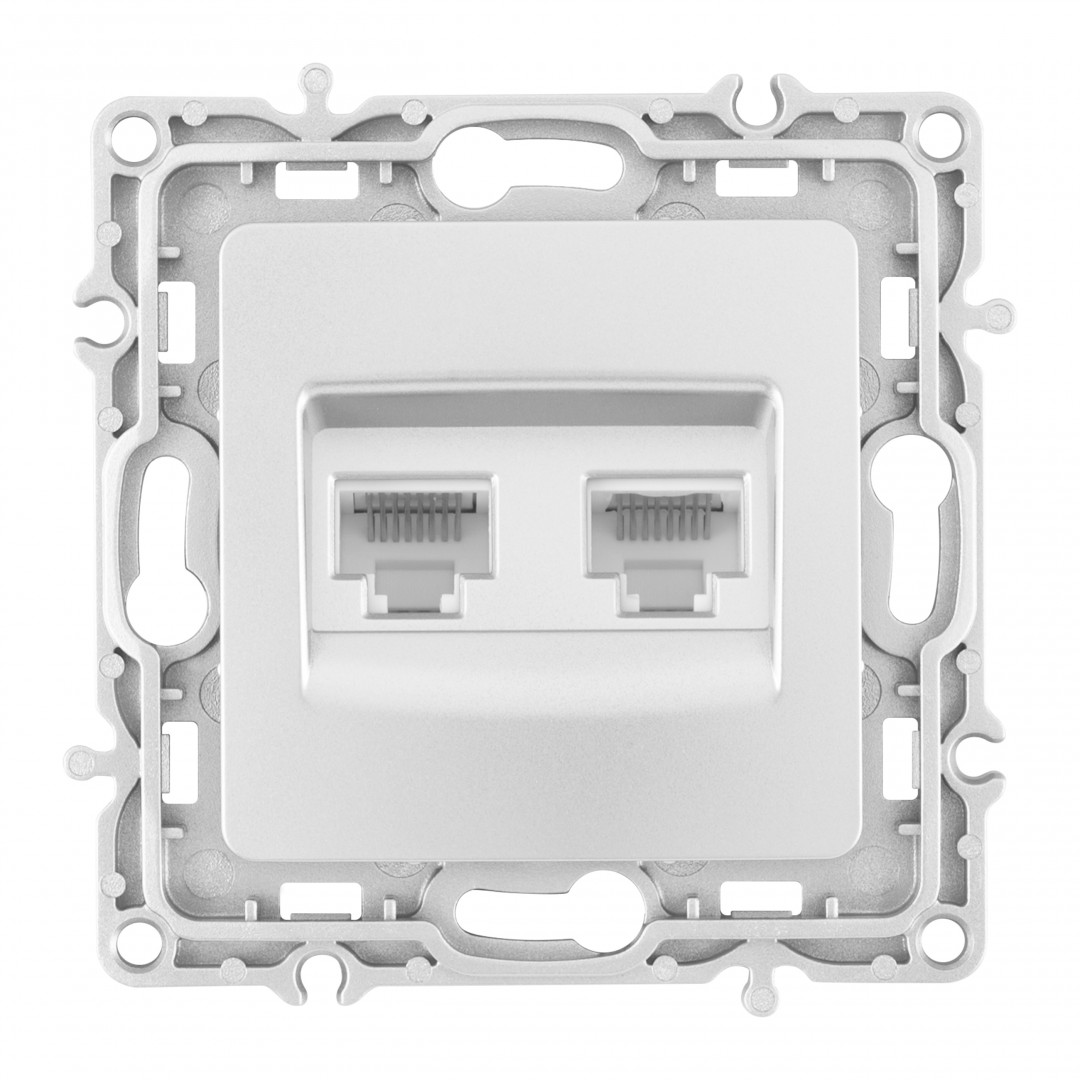 розетка rj45 arte milano 217.45-2.silver