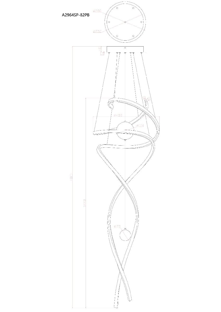 подвесная люстра arte lamp euphoria a2964sp-82pb