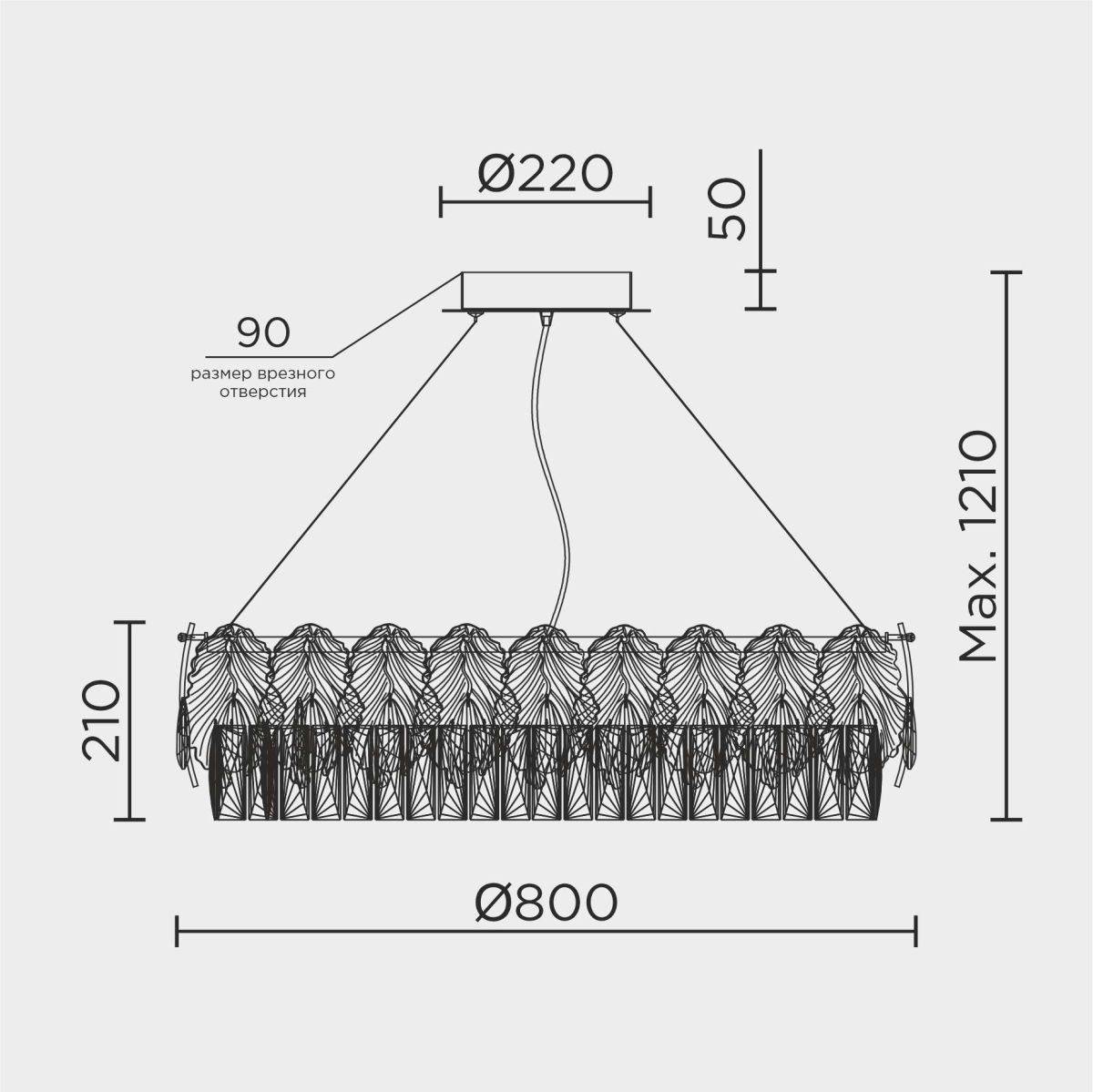 подвесная люстра modelux ml.7445.800 gd