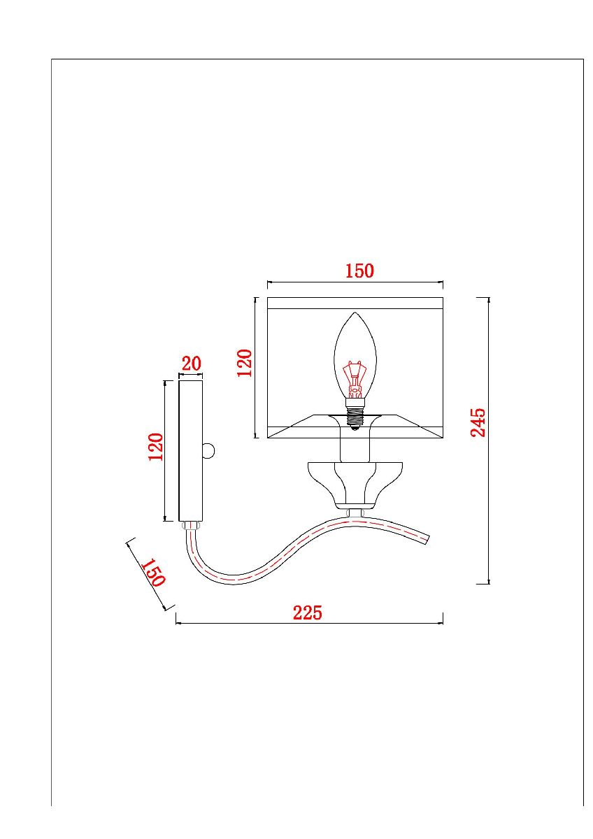 бра arte lamp alhena a4091ap-1cc