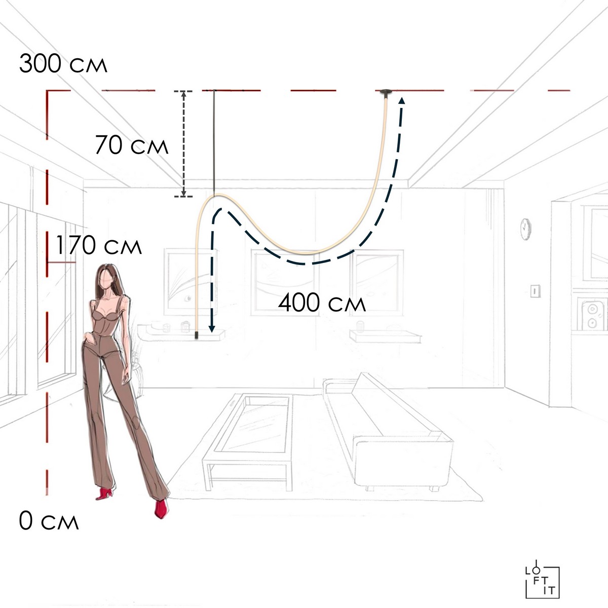 потолочный светильник loft it thread 10388c black