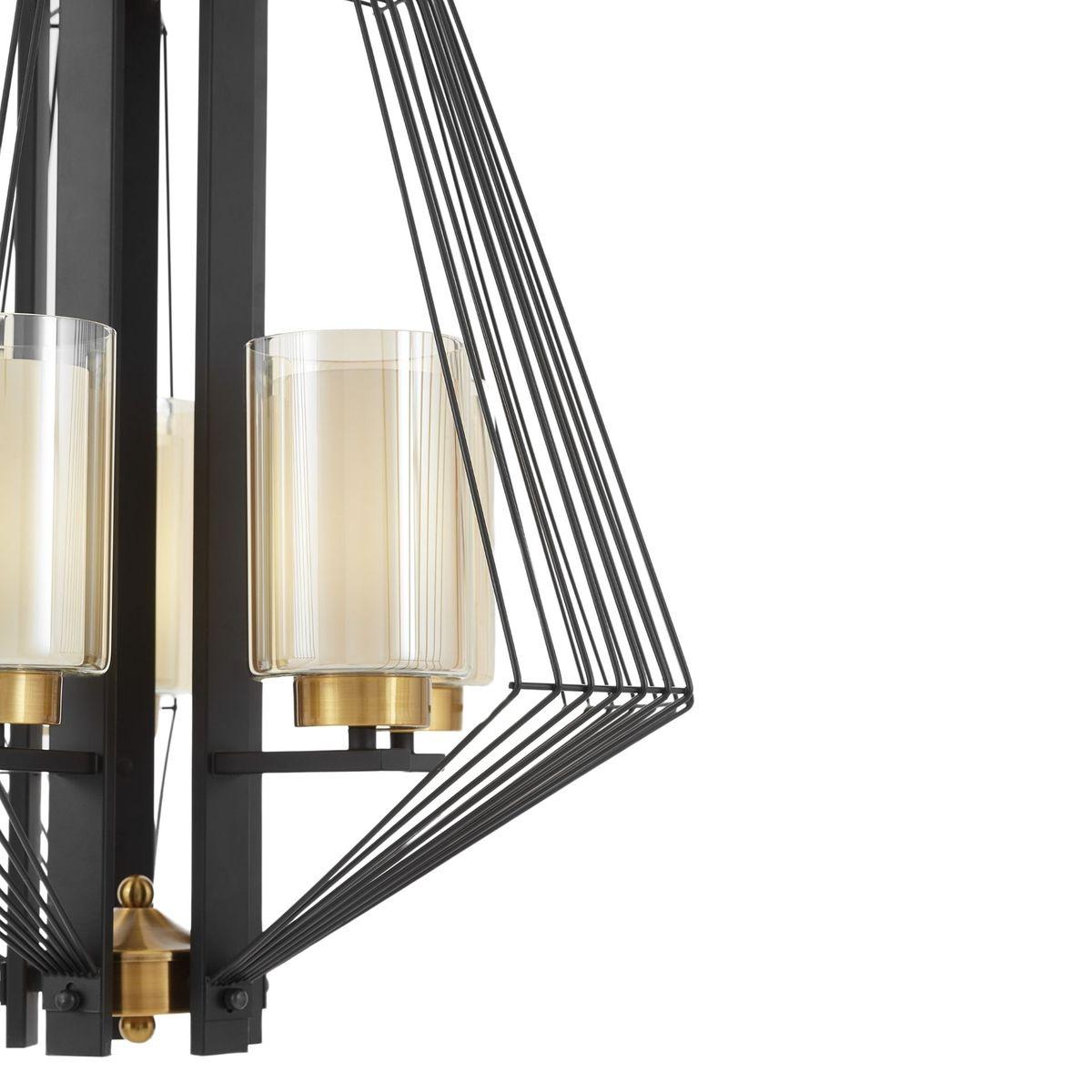 подвесная люстра lumina deco canti ldp 1244-5 bk+md