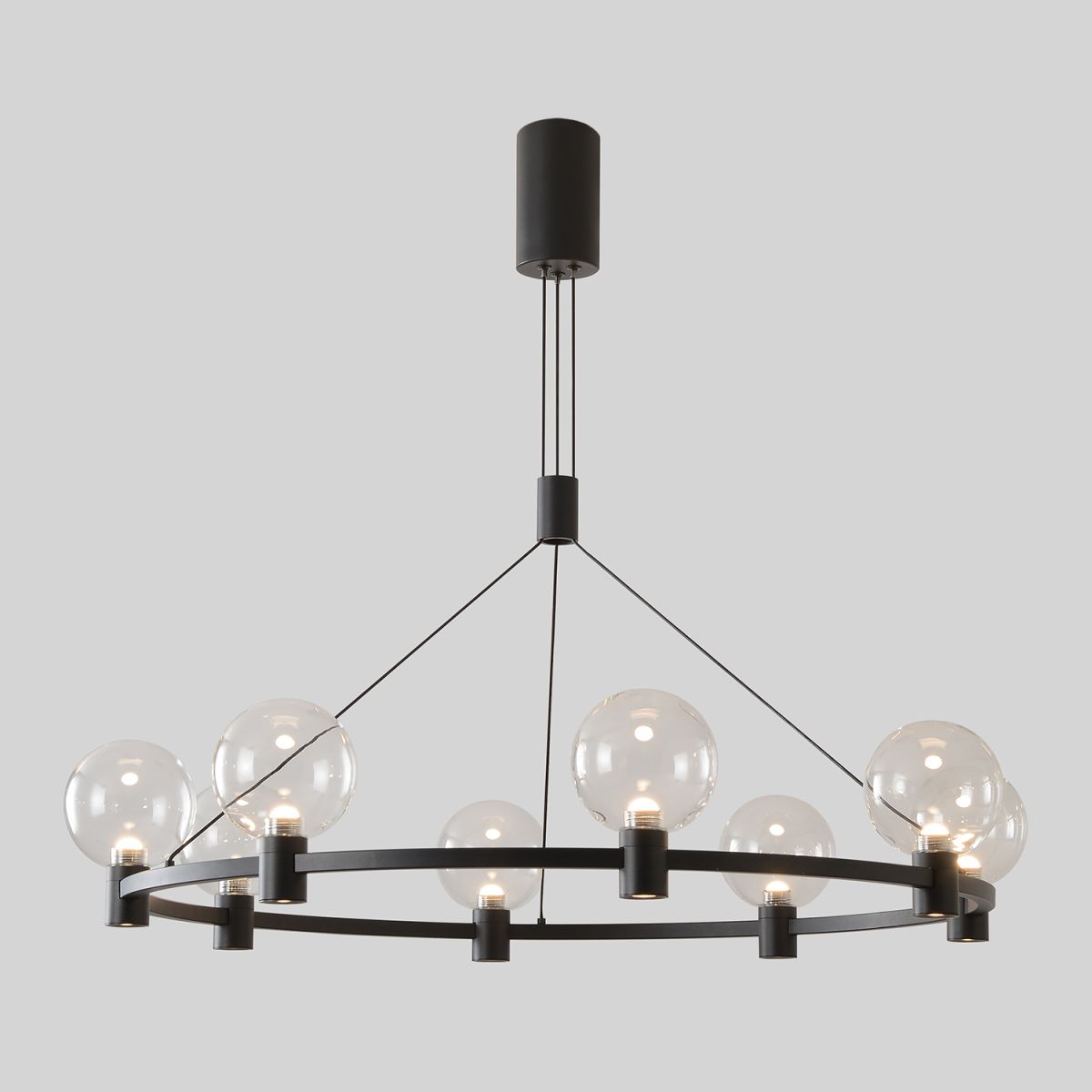 подвесная люстра crystal lux duet sp56w led black
