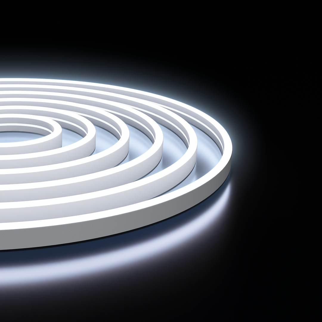 светодиодный неон apeyron 24в, 10вт/м, 400лм/м, 6500к (х.б.) smd 2835 120д/м, pcb 8мм, 6х12мм, 10м, ip65 17-309