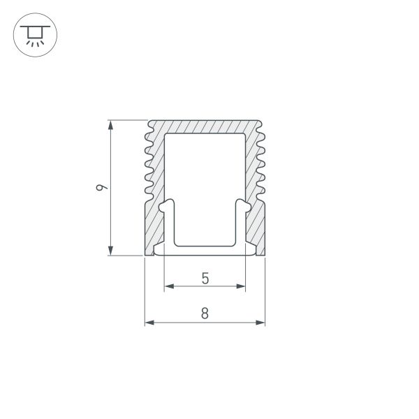алюминиевый профиль arlight sl-mini-8-3000 anod 036031