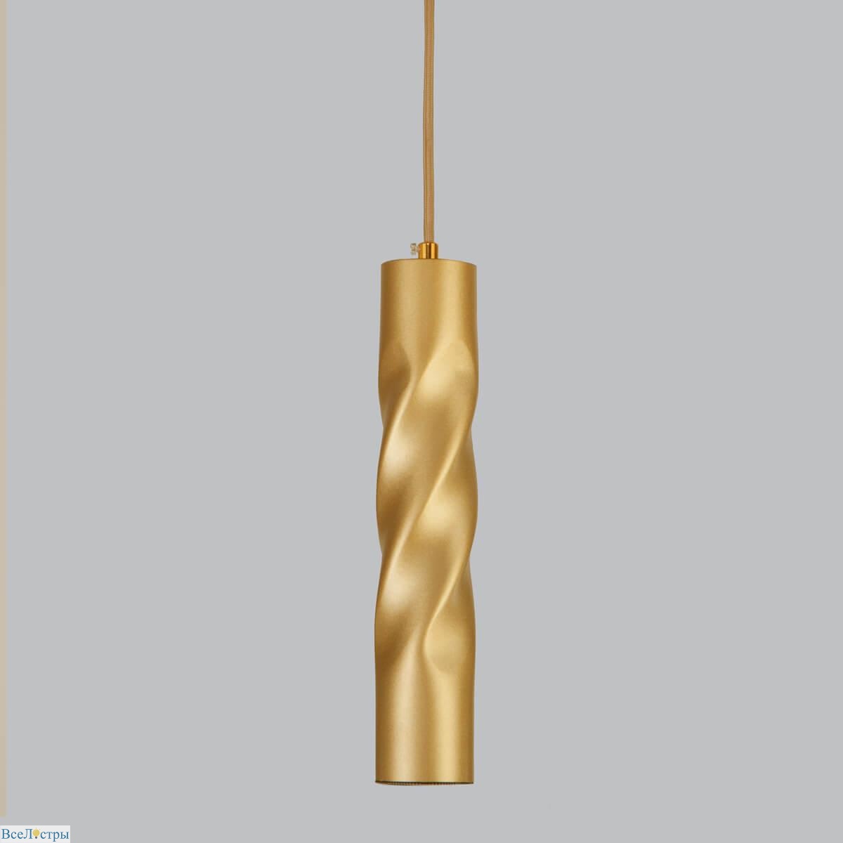 подвесной светодиодный светильник eurosvet scroll 50136/1 led золото