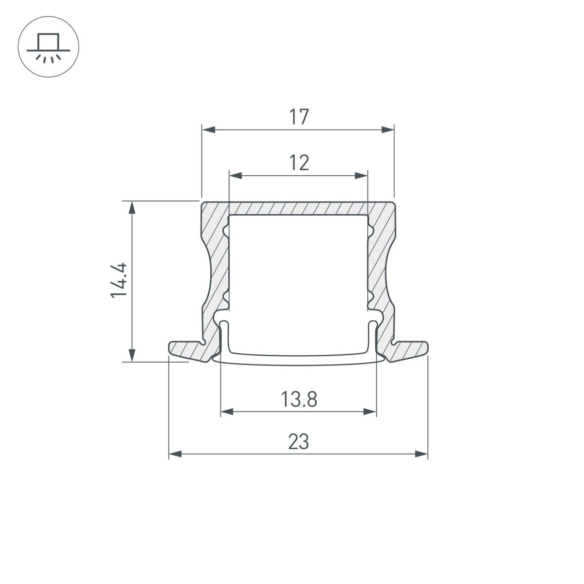 профиль arlight line-2315-f-2000 white 044265(1)