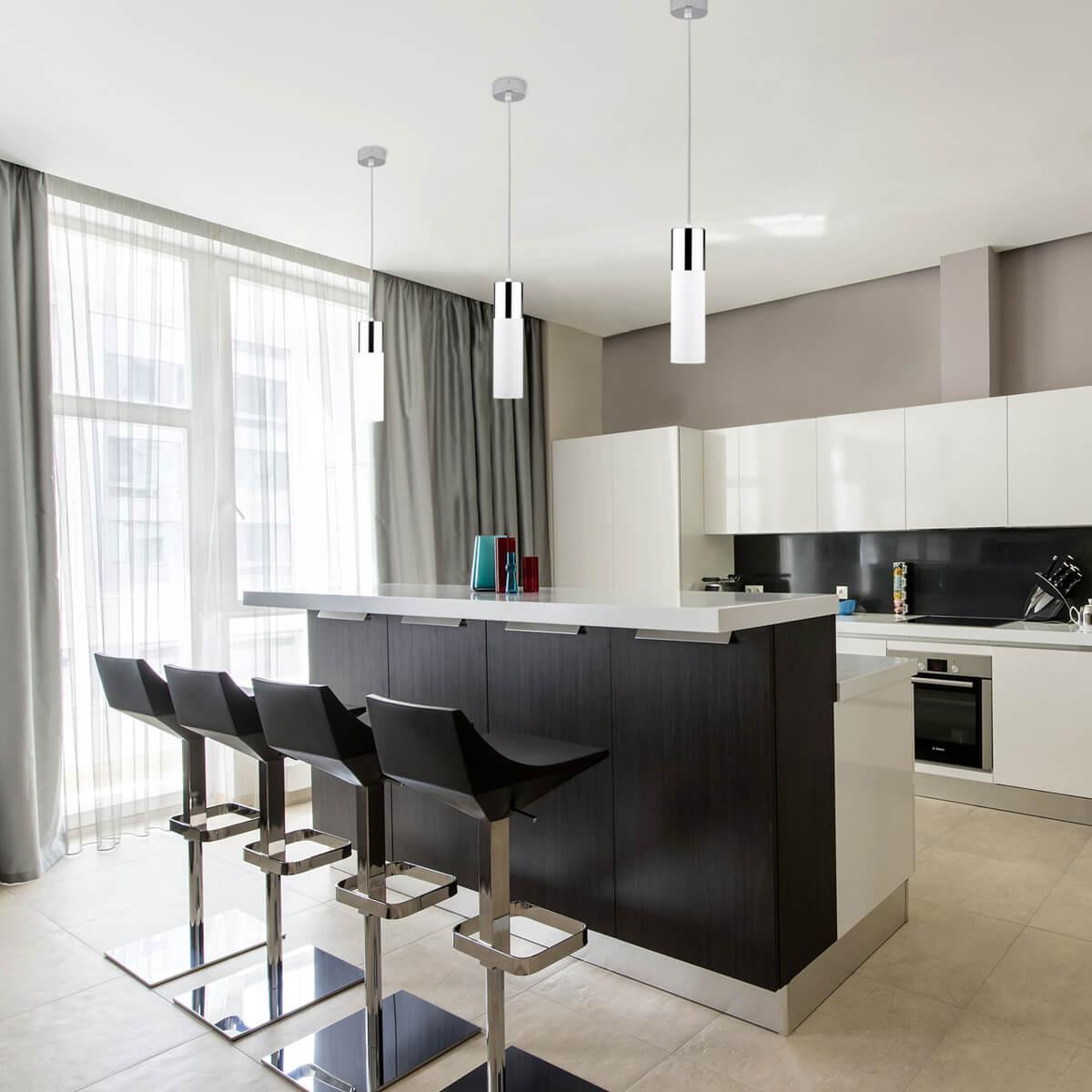 подвесной светильник eurosvet 50135/1 led хром/белый