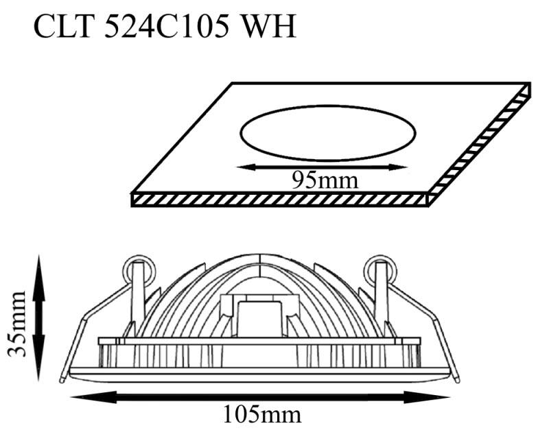 встраиваемый светодиодный светильник crystal lux clt 524c105 wh
