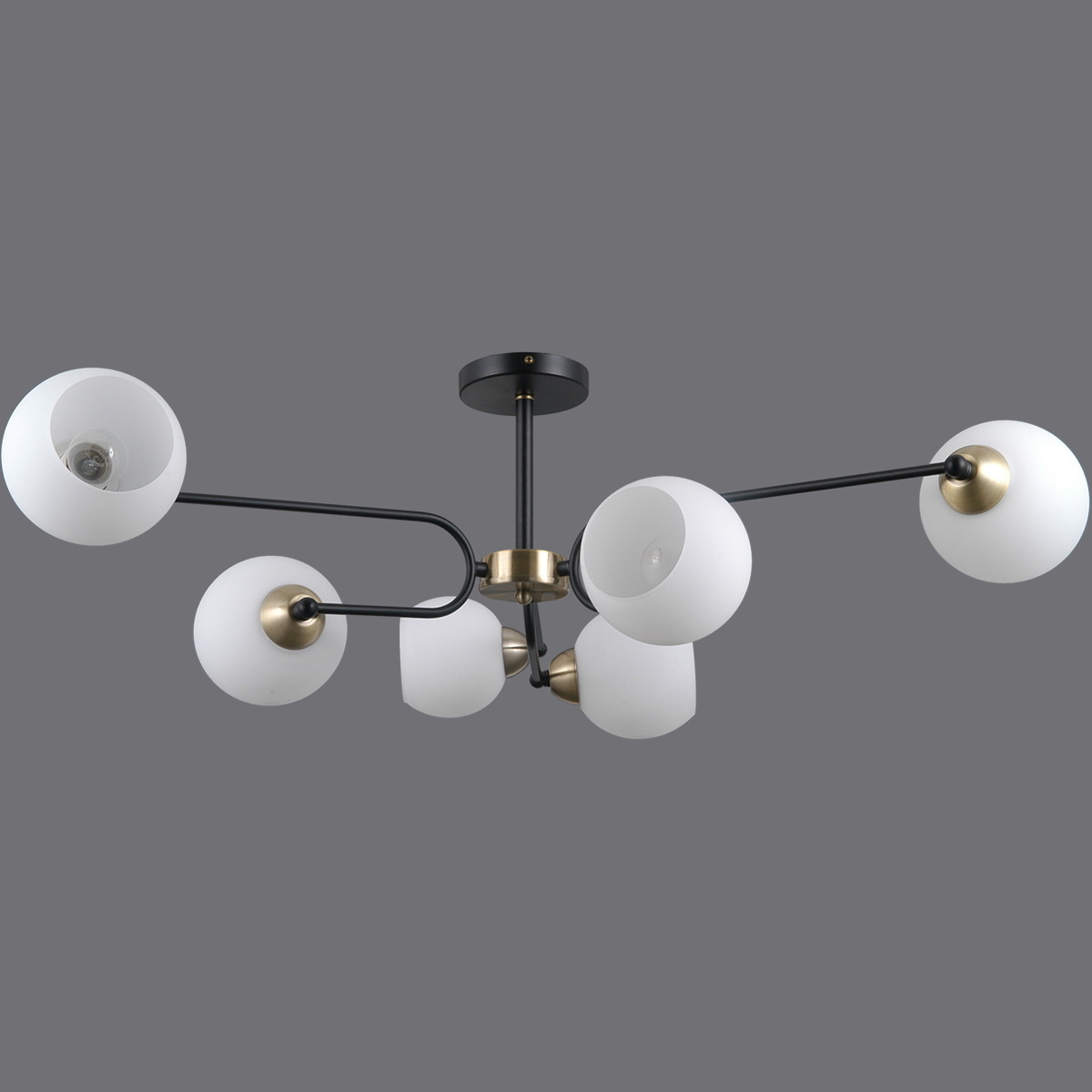 люстра на штанге illumico il0249-6csq-79 bk ab