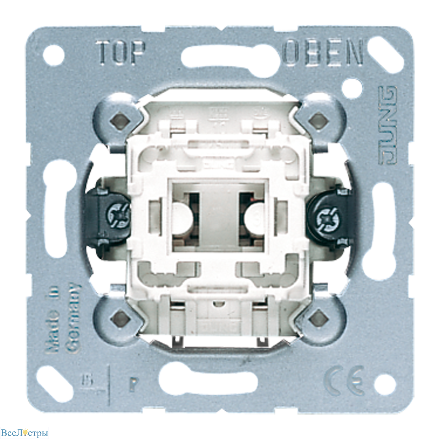 кнопка 10ax 250v однополюсная с но контактом jung ep431u