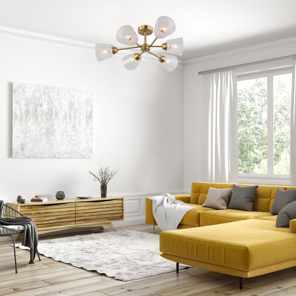 люстра на штанге escada amarant 1104/6p brass
