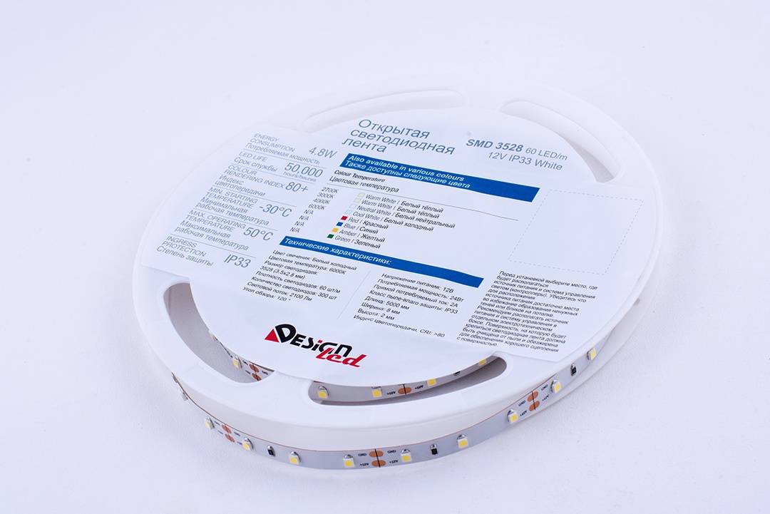 светодиодная лента designled dsg360-12-w-33 000524