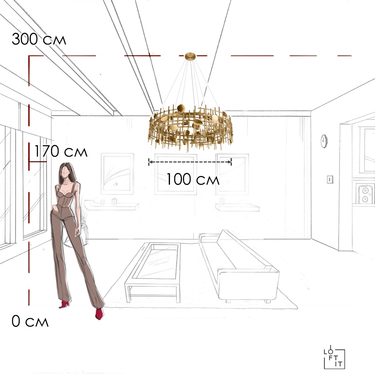 подвесная люстра loft it escama 10396/1000c
