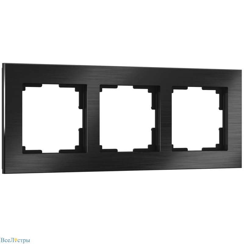 рамка werkel aluminium на 3 поста черный алюминий w0031708 4690389158100