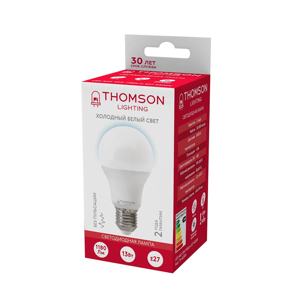 лампа светодиодная thomson e27 13w 6500k груша матовая th-b2304