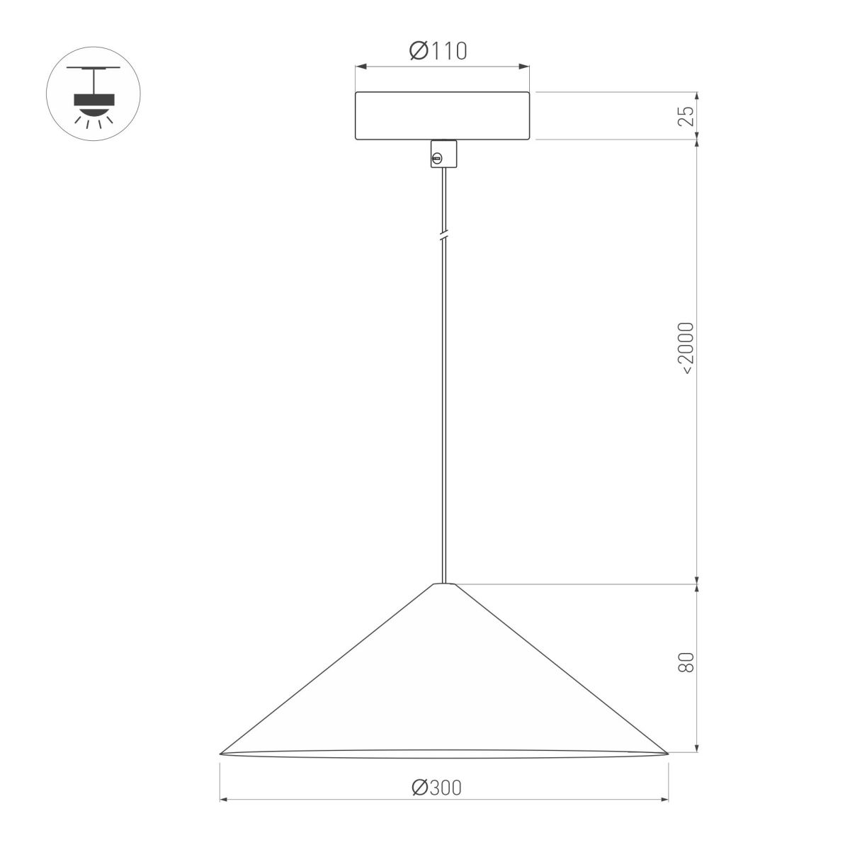 подвесной светильник arlight sp-makoto-r300-10w warm2700 (bk, 36 deg, 230v, triac) 057219