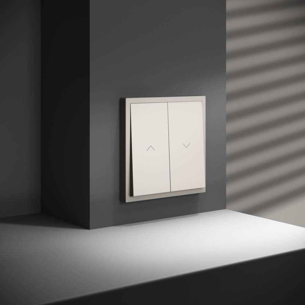 выключатель встраиваемый voltum s70 для жалюзи 10а, (кашемир) vls020703