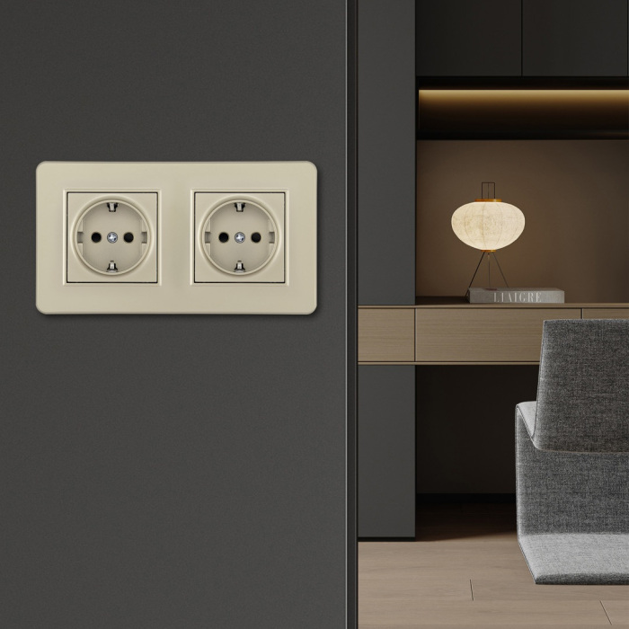 розетка arte milano set16-2-40-1x2 shampan