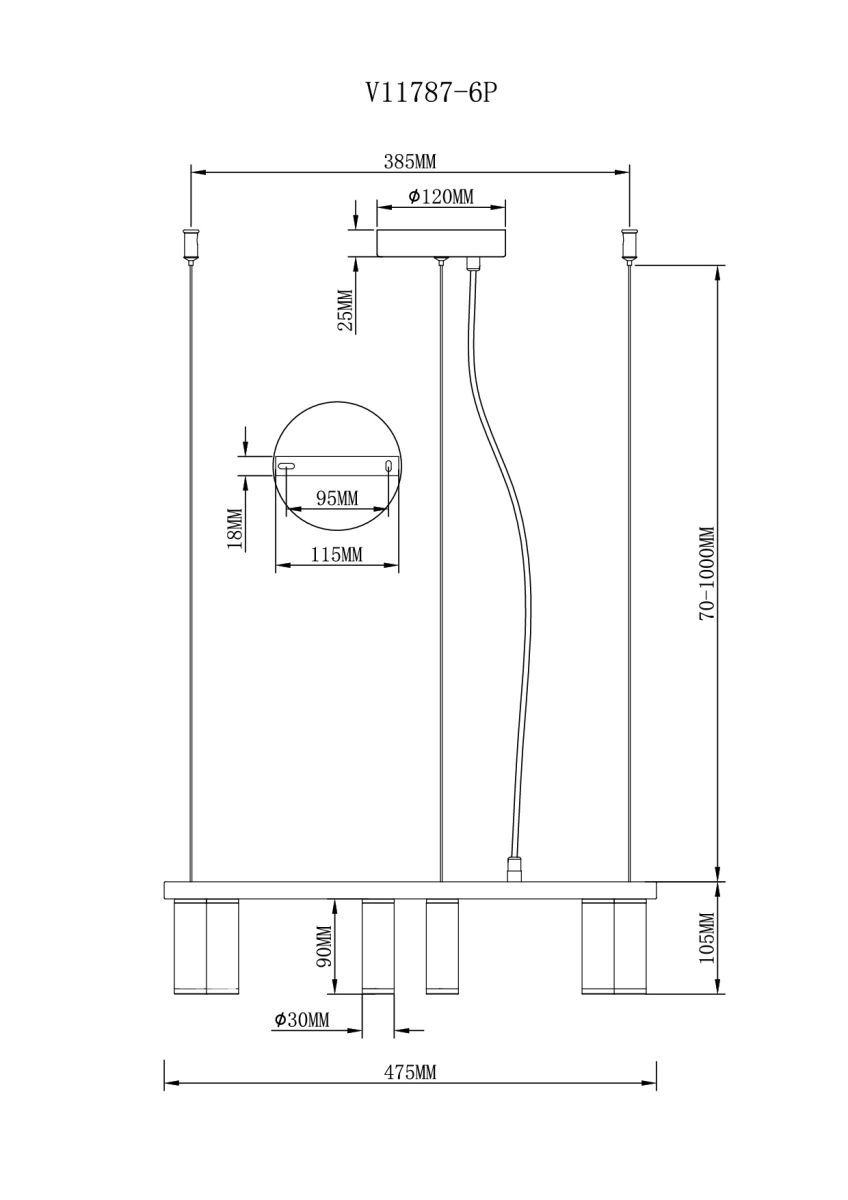 подвесная люстра moderli sofina v11787-6p