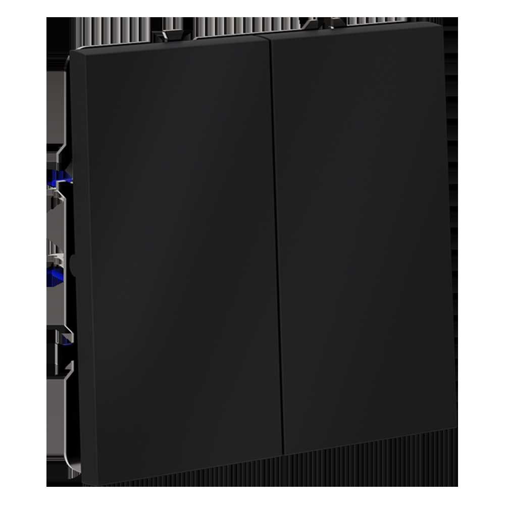 выключатель встраиваемый voltum s70 двухклавишный 10а, (графит) vls020107