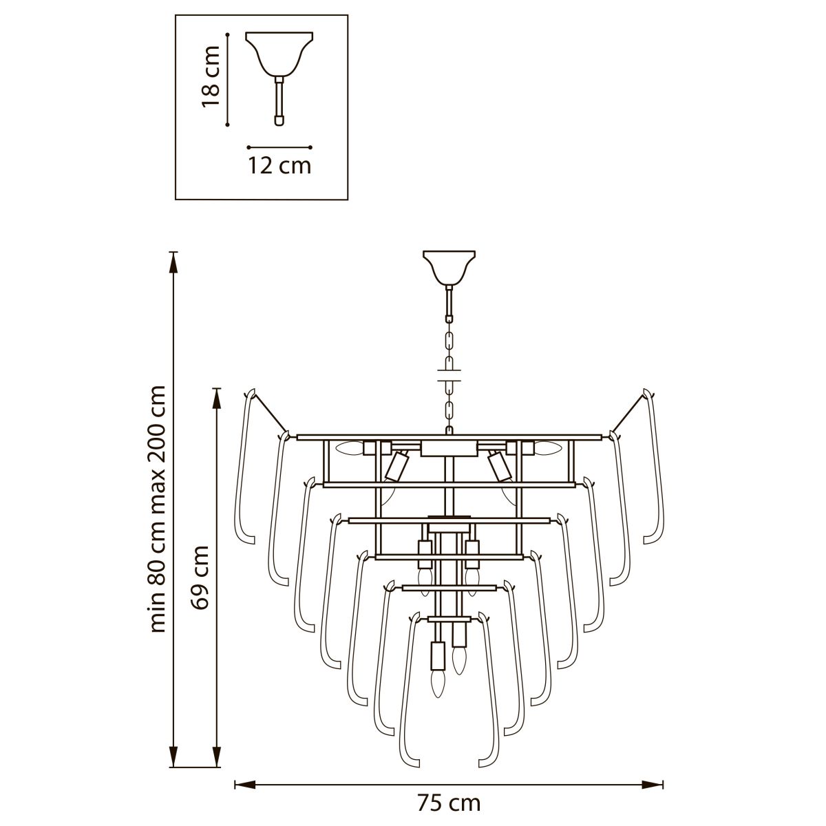 подвесная люстра lightstar retro ii 799182