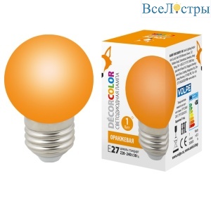 LED-G45-1W/ORANGE/E27/FR/С