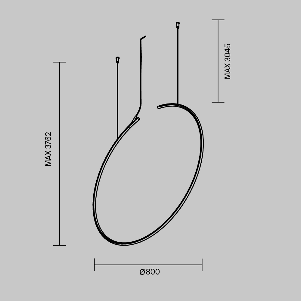 шинопровод maytoni technical busbar trunkings arity trx233-rv-d800-b