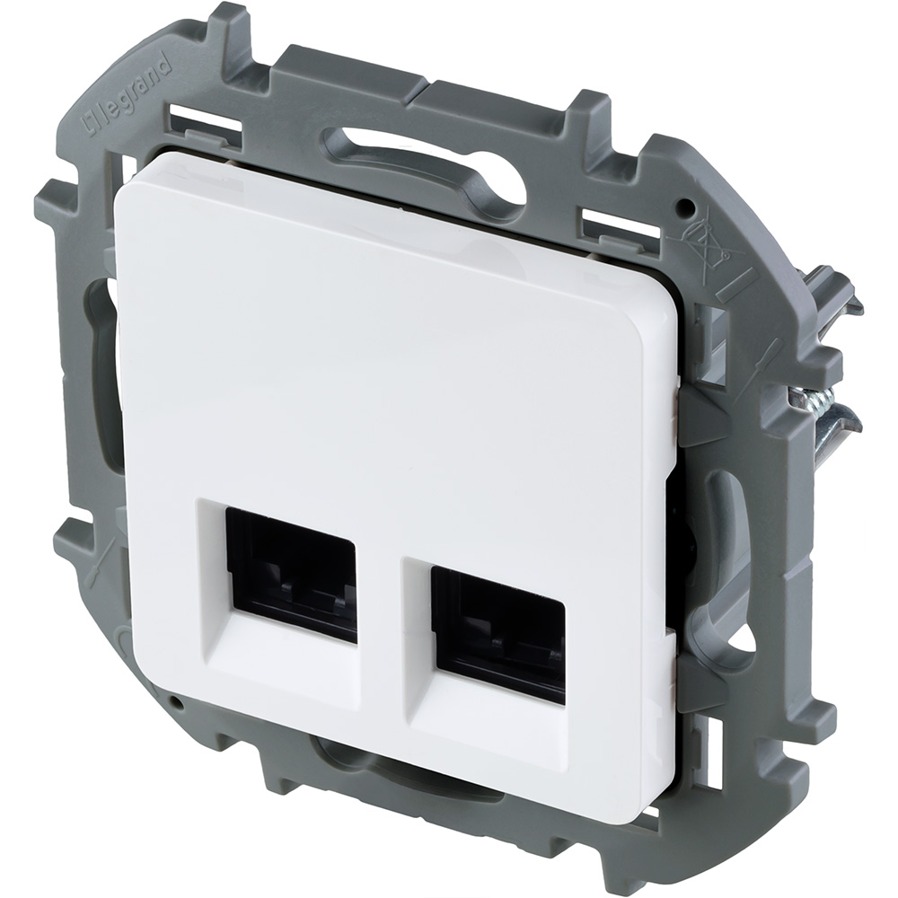 розетка компьютерная двойная rj45 legrand inspiria 673840