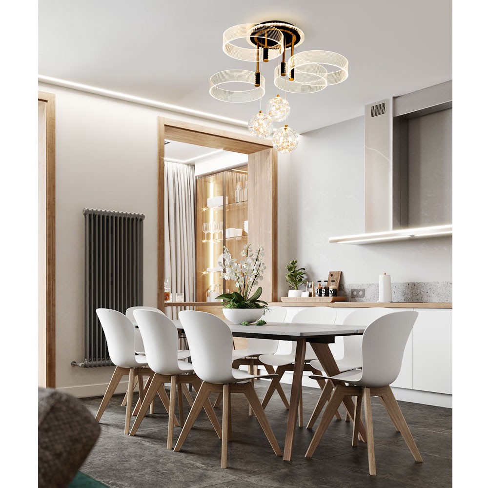 потолочная люстра led4u l1040-750 bk
