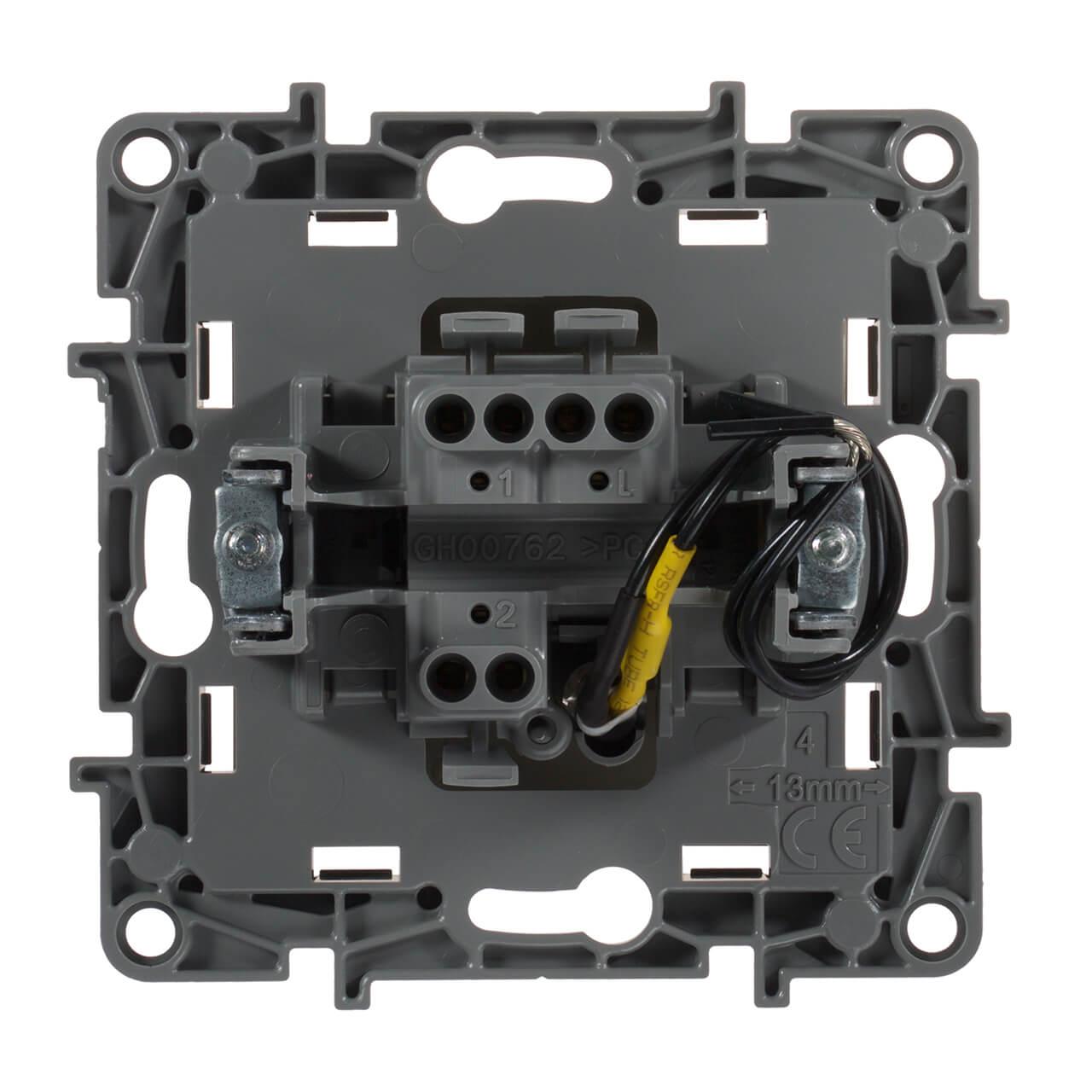 переключатель одноклавишный legrand etika с подсветкой 10a 250v белый 672215