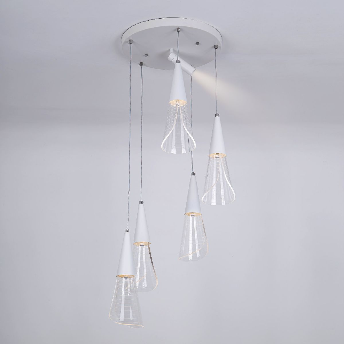 каскадная люстра led4u l7106-6 wт