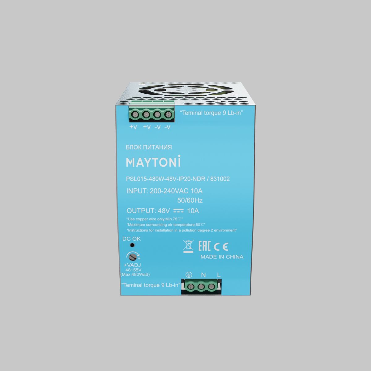 блок питания maytoni psl015 480вт 48в ip20 831002