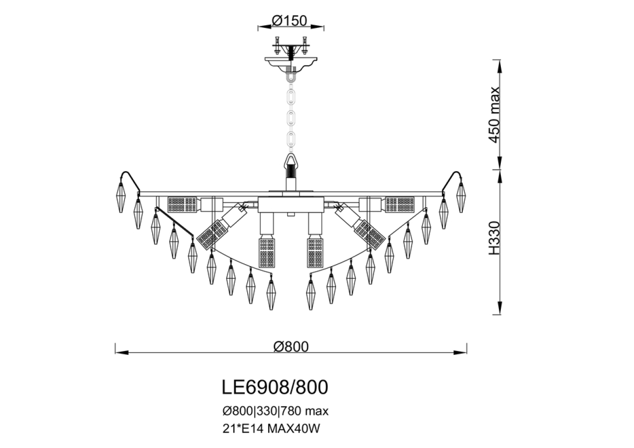 подвесная люстра florence le6908/800 ch