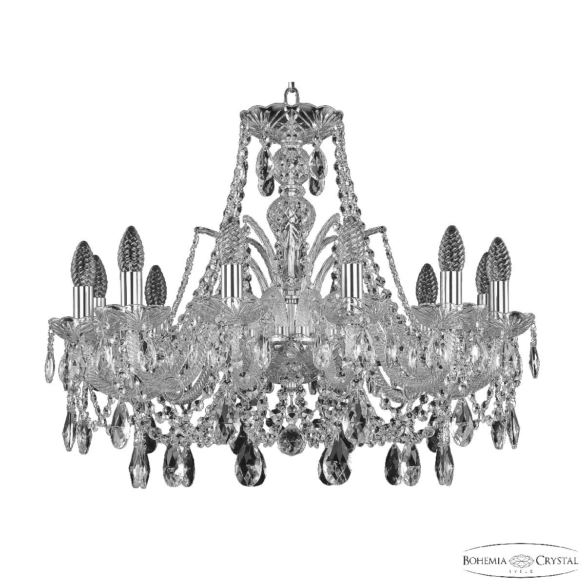 подвесная люстра bohemia ivele crystal 105/12/240 ni