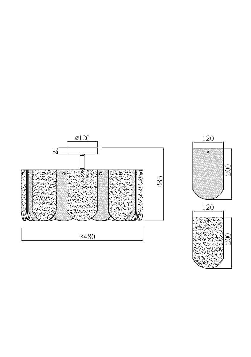 потолочная люстра freya voile fr5331cl-06ch