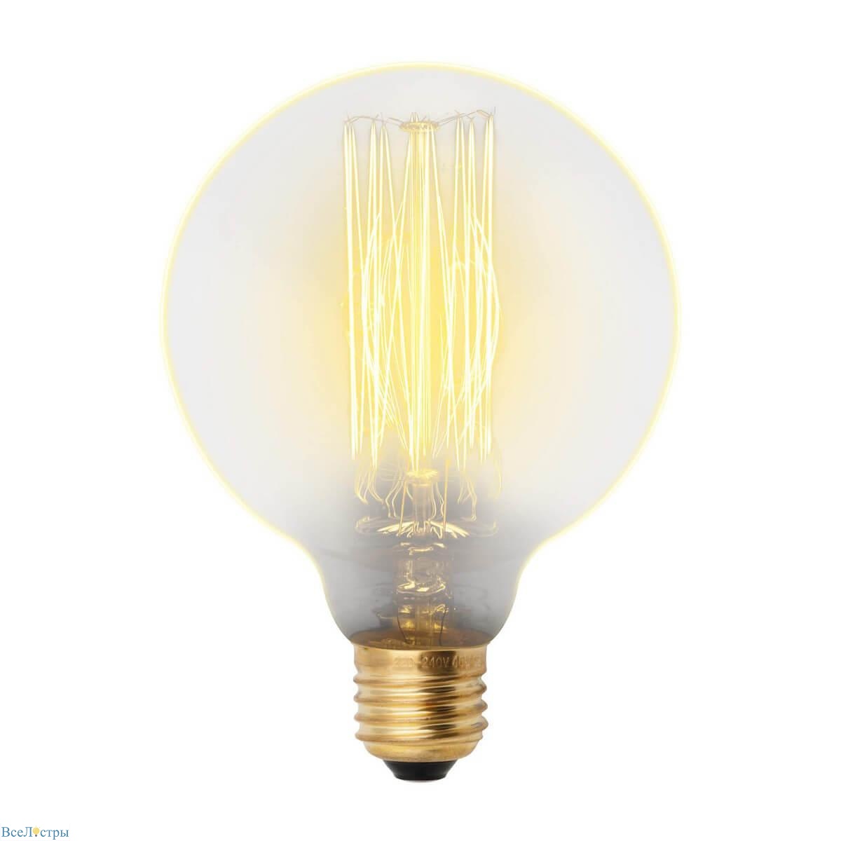 лампа накаливания uniel e27 60w золотистый il-v-g95-60/golden/e27 vw01 ul-00000479