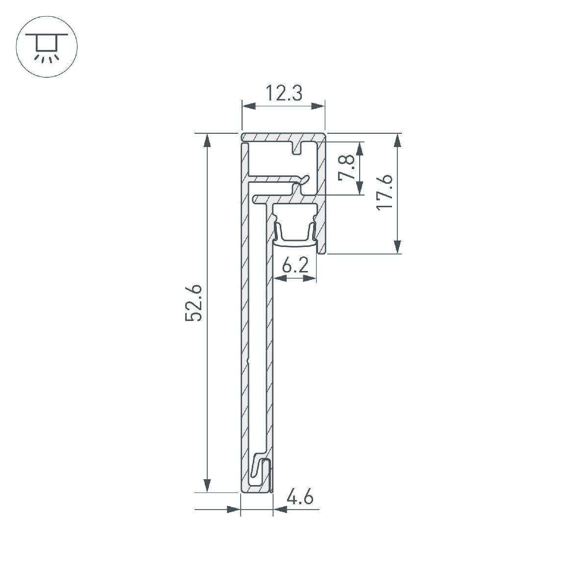 профиль arlight plintus-h54b-2000 black 046140