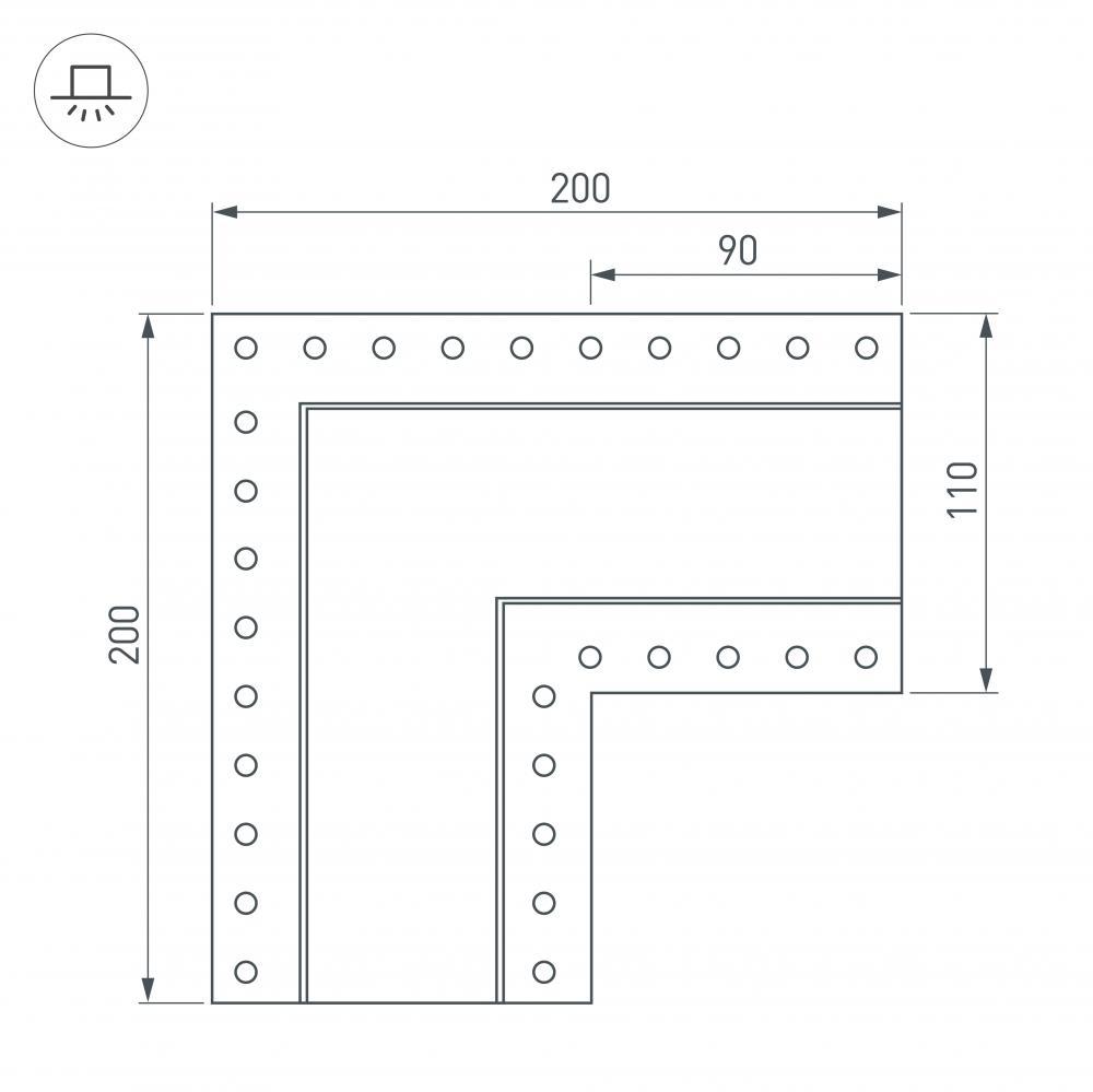 коннектор l-образный arlight sl-linia55-fantom 030132