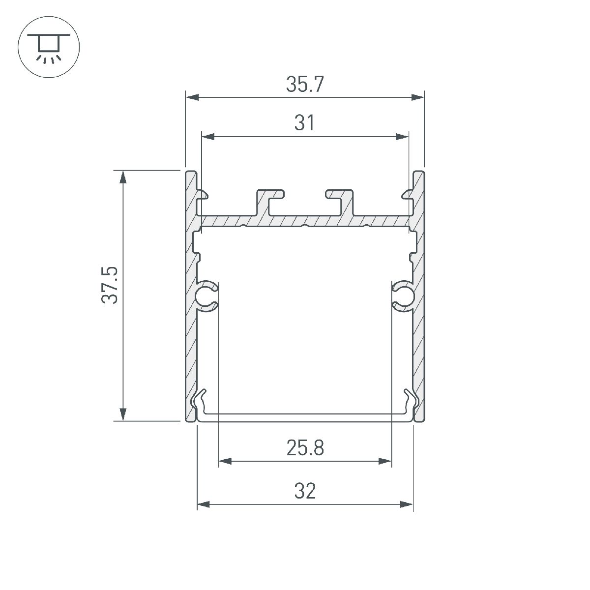 профиль arlight sl-line-3638-lw-2000 white 038444
