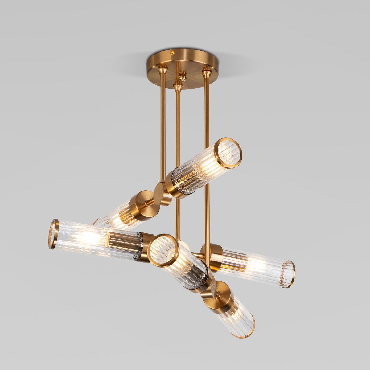 потолочная люстра eurosvet oriens 60166/6 латунь smart a068071