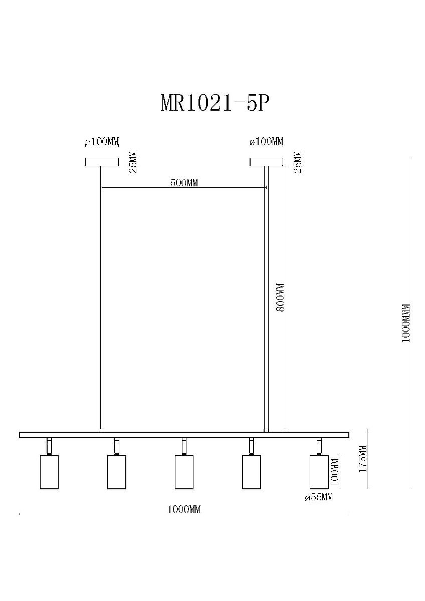 подвесной светильник myfar dereck mr1021-5p