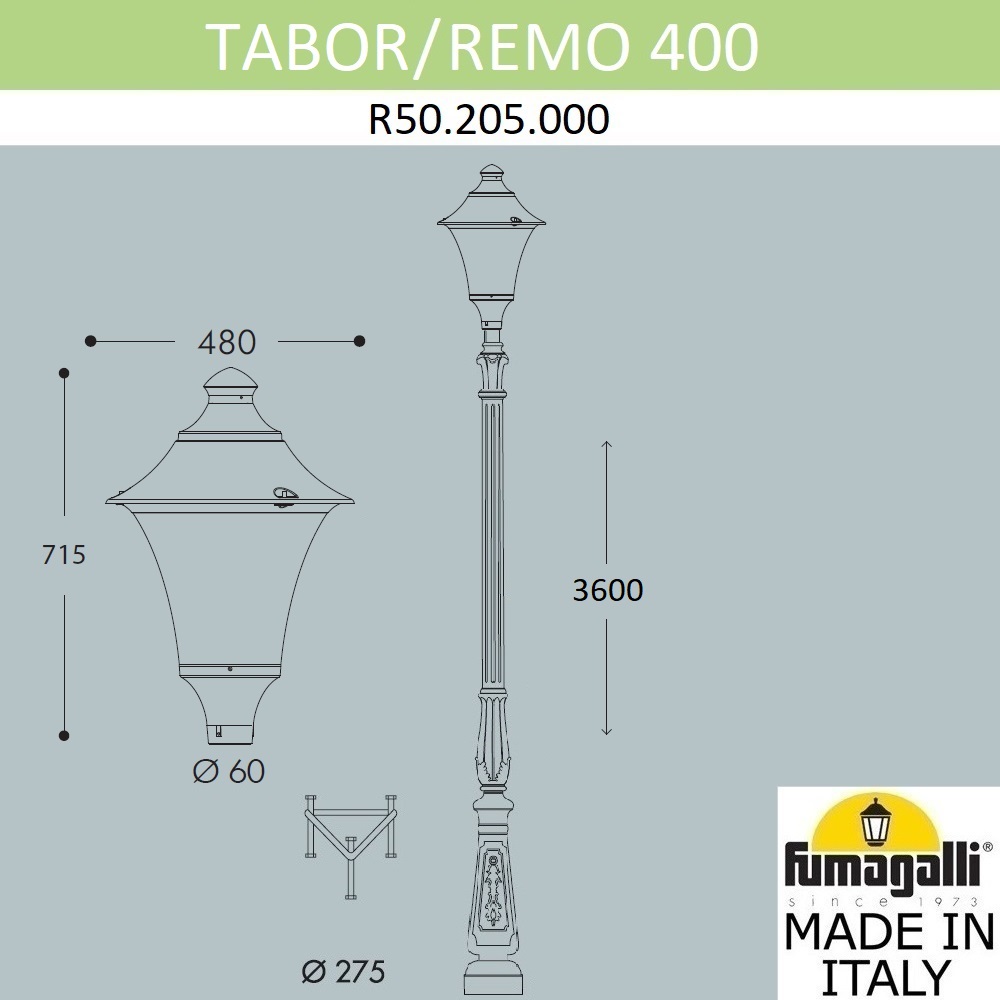 парковый светильник fumagalli remo r50.205.000.axh27